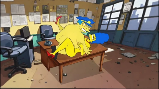 Polis Seks Hikayesi. Evli bir ev hanımı Kocası için bir Şerifle sikişir. Çizgi Film Parodisi. Animasyon. Komedi.  Simpson Parodi