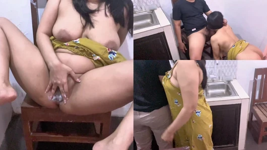 Kayınvalidesi ve damadı mutfakta seks yapıyor